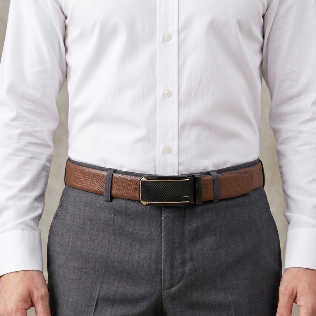 Mens Genuine Leather Belt | 2 in 1 Reversible (Brown & Black) (1 Pc.) - SIGNORA