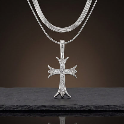 CATHEDRAL CROSS - 21mm Titanium Steel Pendant with 16 to 18inch Adjustable Chain for Men & Boys