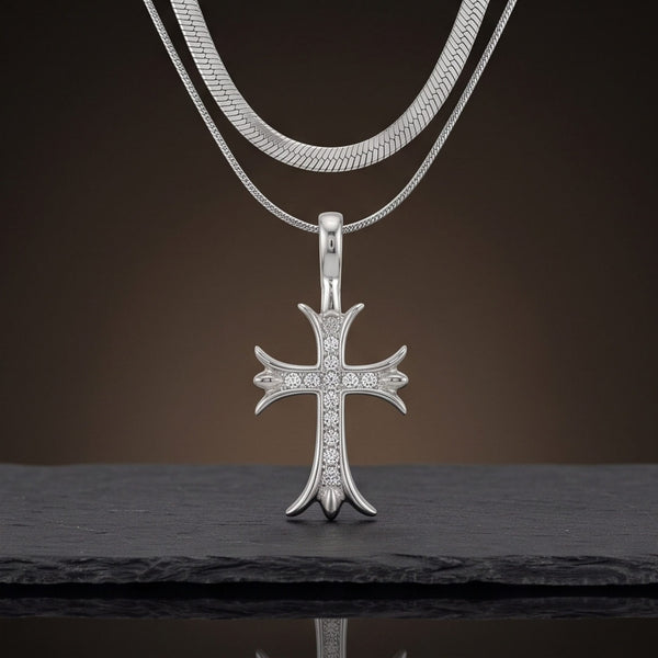 CATHEDRAL CROSS - 21mm Titanium Steel Pendant with 16 to 18inch Adjustable Chain for Men & Boys