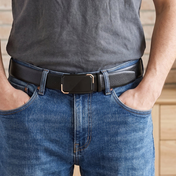 Mens Genuine Leather Belt | 2 in 1 Reversible (Black & Brown) (1 Pc.) - REXVA