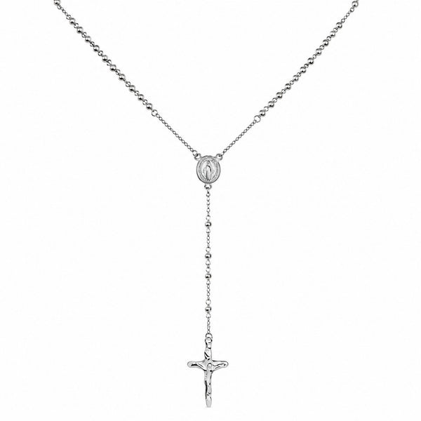 MIRACULOUS ROSARY - STEEL- 21mm Titanium Steel Pendant with 38inch Chain for Men & Boys