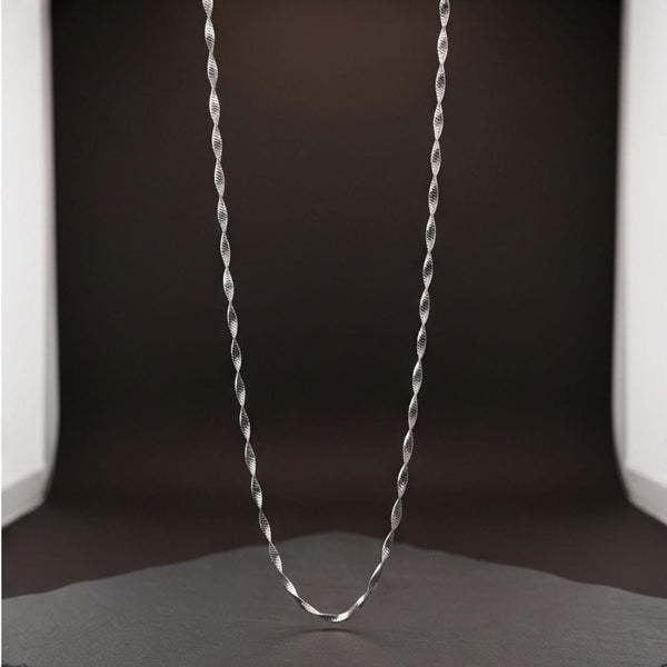 TWIST SERPENTINE - 1mm Stainless Steel Twist Chain with Lobster Clasp for Men & Boys (21 inch)