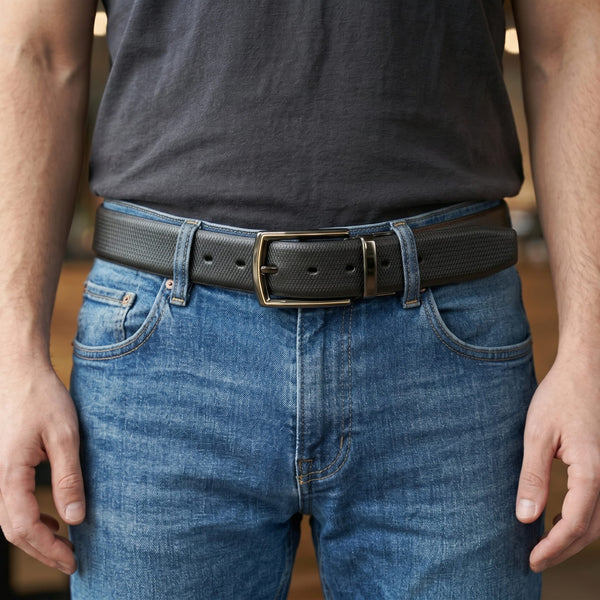 Mens Genuine Leather Belt | 2 in 1 Reversible (Black & Brown) (1 Pc.) - SIGNORA