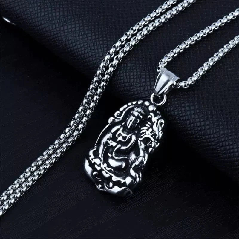 THE MEN THING Alloy Masked Pendant with Pure Stainless Steel 24inch Chain for Men, American trending Style - Round Box Chain & Pendant for Men & Boy, 24 inch, Stainless Steel, No Gemstone