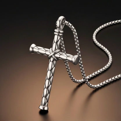 HOLY ARMOR - 31mm Titanium Steel Pendant with 23inch Round Box 4mm Chain for Men & Boys
