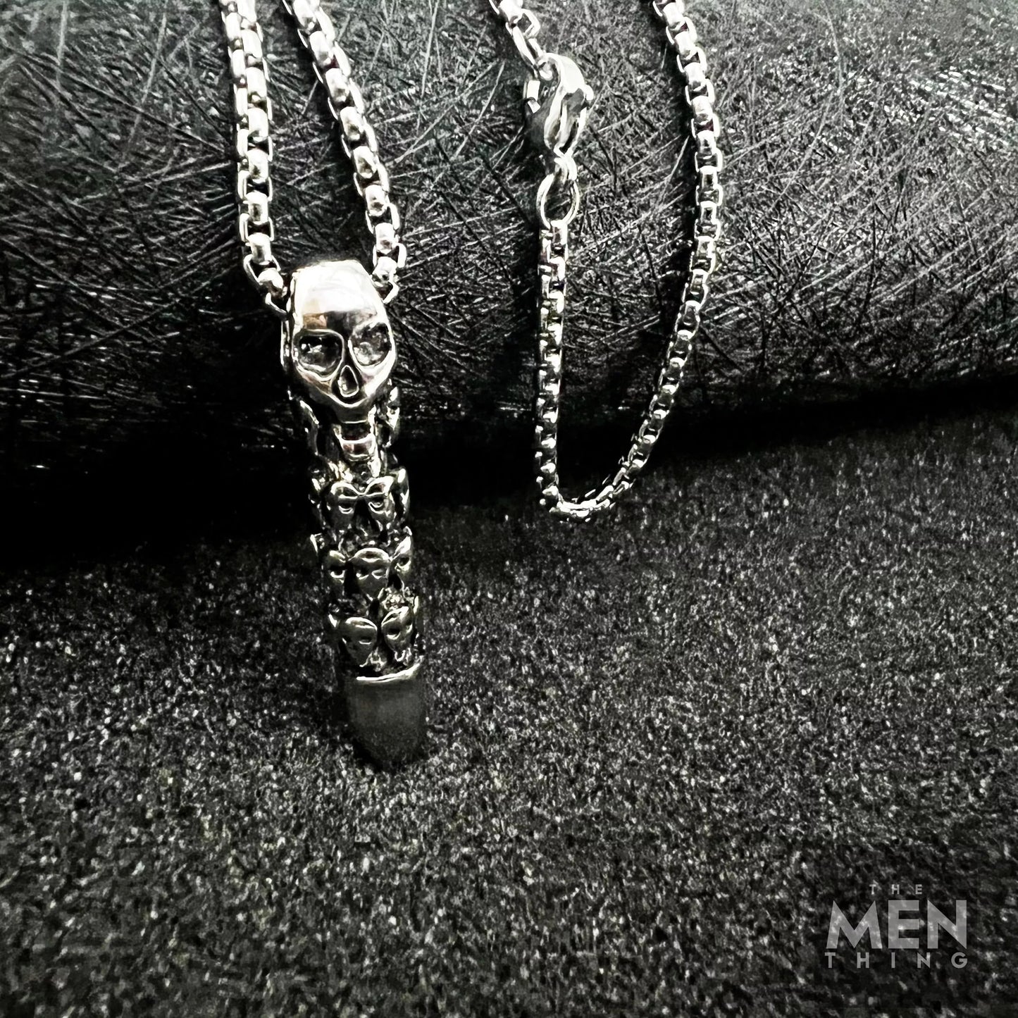 THE MEN THING Alloy Bullet Pendant with 24inch Pure Stainless Steel Chain for Men, Milan trending Style - Round Box Chain & Pendant for Men & Boy