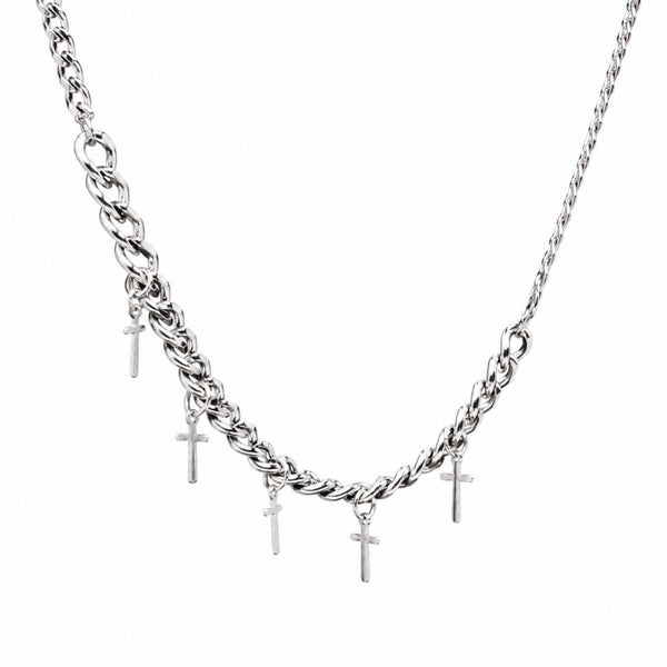 MULTI CROSS LINK - 11mm Titanium Steel Pendant with 7mm Chain for Men & Boys - 24 inch