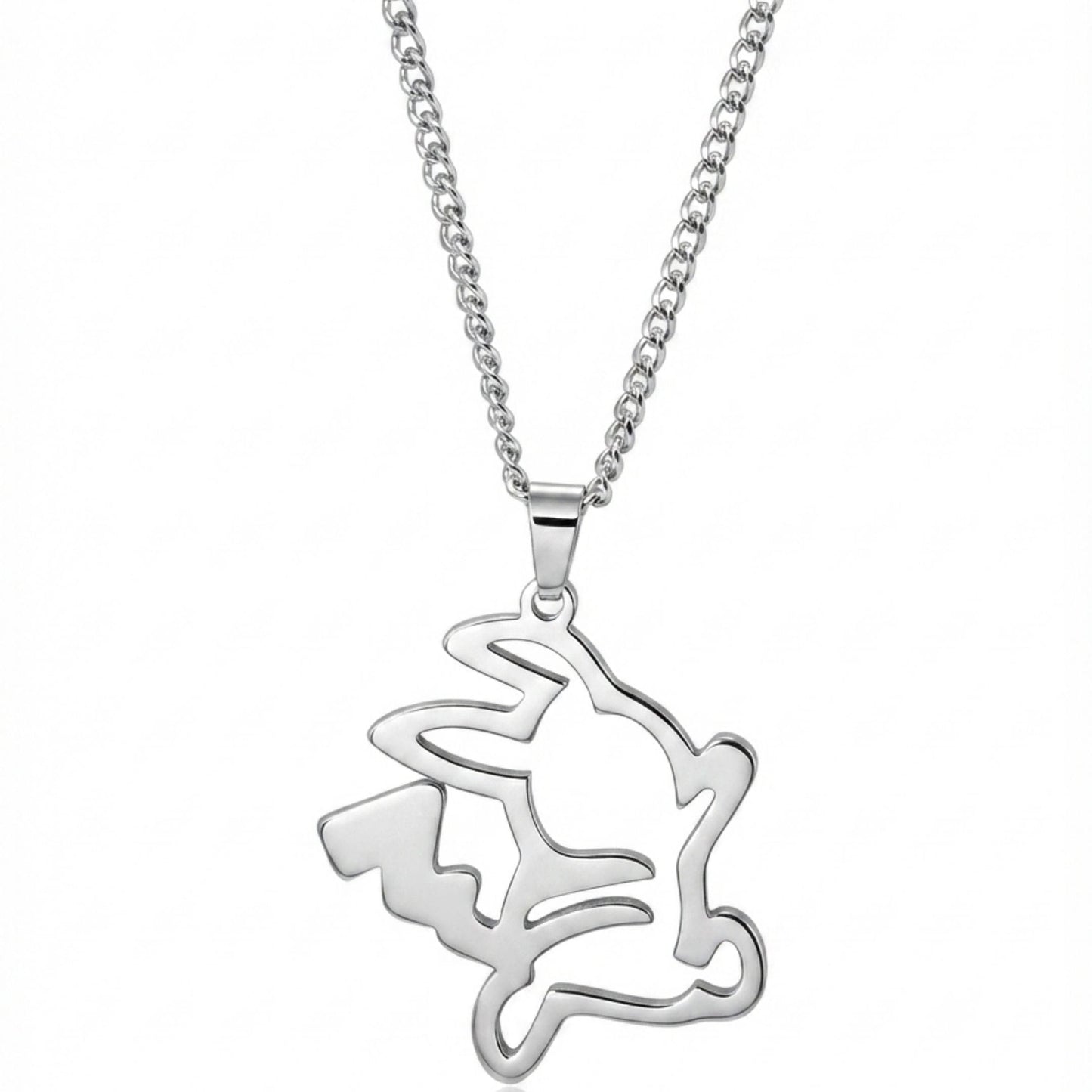 BUNNY ICON - 26mm Titanium Steel Pendant with 27inch 4mm Curb Chain for Men & Boys