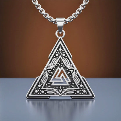 VIKING SEAL - 34mm Titanium Steel Pendant with 23inch Round Box 4mm Chain for Men & Boys