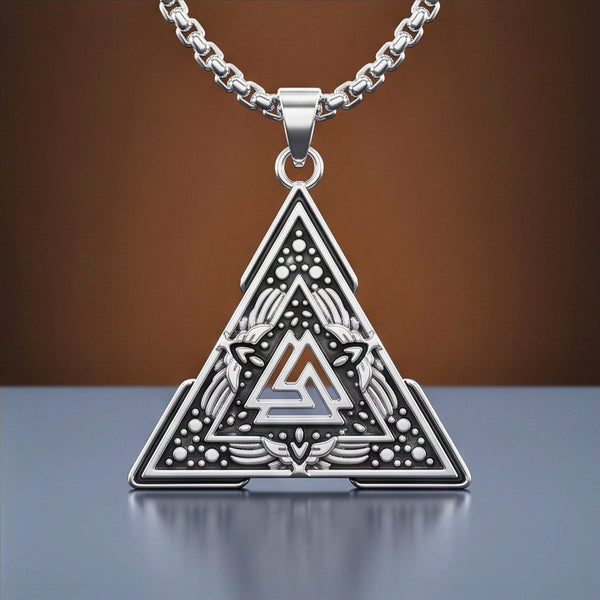 VIKING SEAL - 34mm Titanium Steel Pendant with 23inch Round Box 4mm Chain for Men & Boys