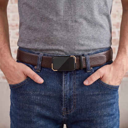 Mens Genuine Leather Belt | 2 in 1 Reversible (Brown & Black) (1 Pc.) - LUXORIC