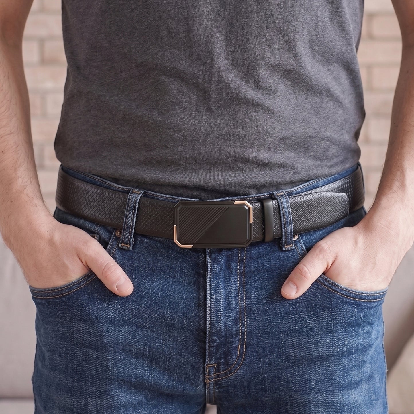 Mens Genuine Leather Belt | 2 in 1 Reversible (Black & Brown) (1 Pc.) - SIGNORA
