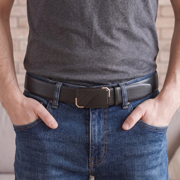 Mens Genuine Leather Belt | 2 in 1 Reversible (Black & Brown) (1 Pc.) - SIGNORA