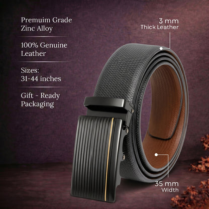 Mens Genuine Leather Belt | 2 in 1 Reversible (Black & Brown) (1 Pc.) - SIGNORA