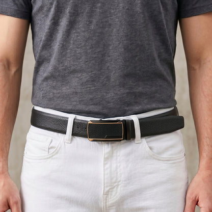 Mens Genuine Leather Belt | 2 in 1 Reversible (Black & Brown) (1 Pc.) - LUXORIC