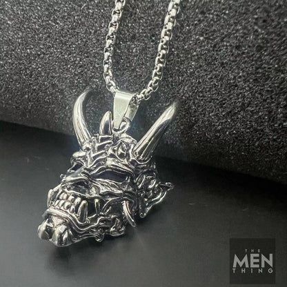 THE MEN THING Alloy Silver Corner Pendant with Pure Stainless Steel 24inch Chain for Men, European trending Style - Round Box Chain & Pendant for Men & Boy