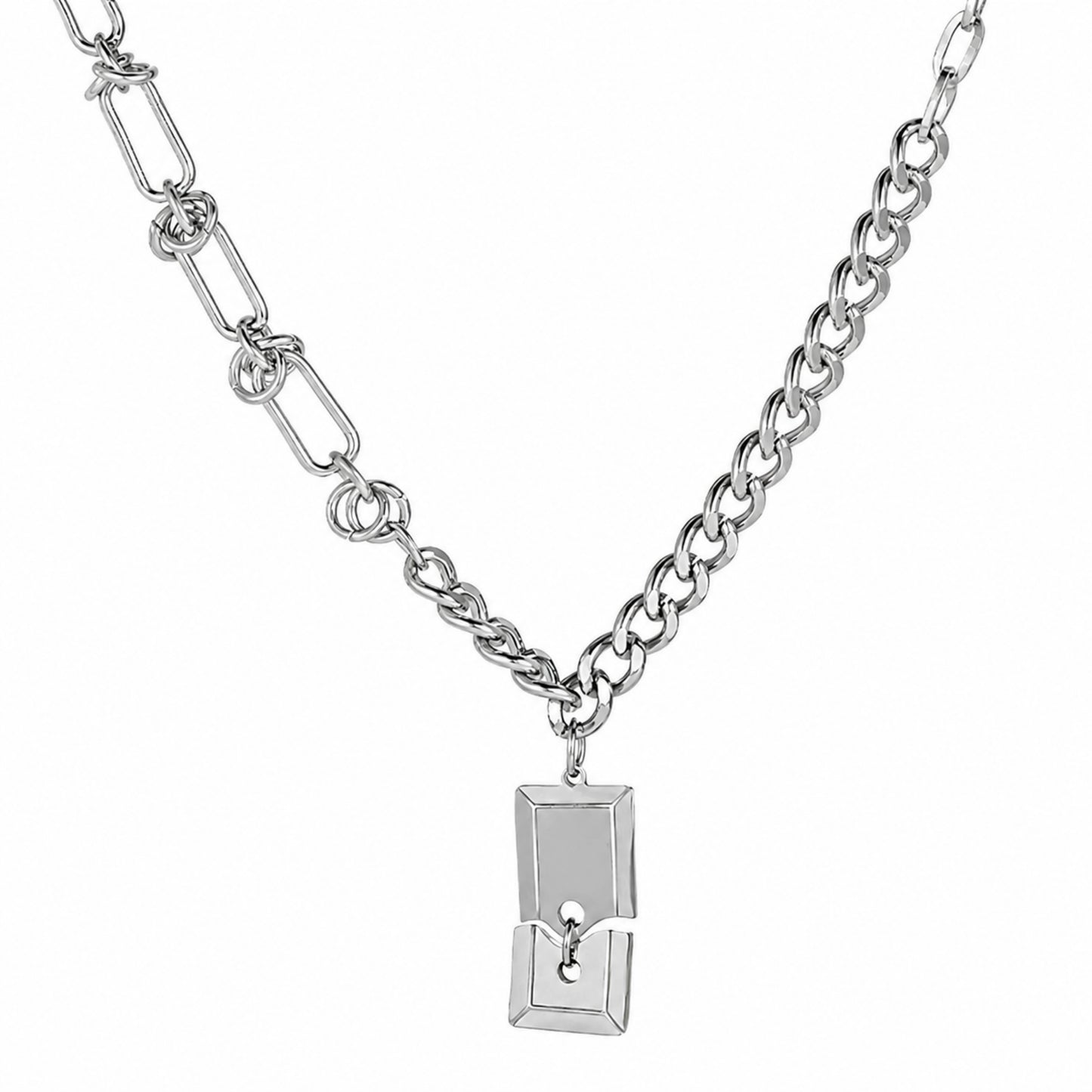SPLIT TAG - 13mm Titanium Steel Pendant with 9mm Chain for Men & Boys (22 to 24 inch)