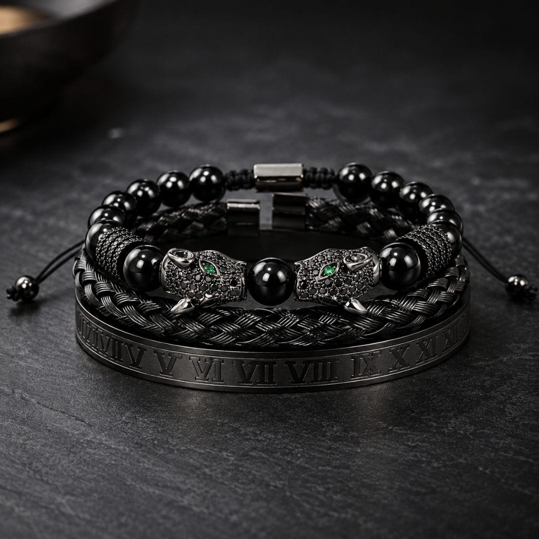 ROMAN PANTHER - Stainless Steel Bracelet, for Men & Boy (Adjustable)