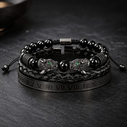 ROMAN PANTHER - Stainless Steel Bracelet, for Men & Boy (Adjustable)