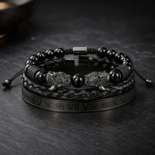 ROMAN PANTHER - Stainless Steel Bracelet, for Men & Boy (Adjustable)