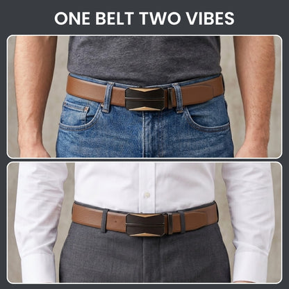 Mens Genuine Leather Belt | 2 in 1 Reversible (Brown & Black) (1 Pc.) - SIGNORA