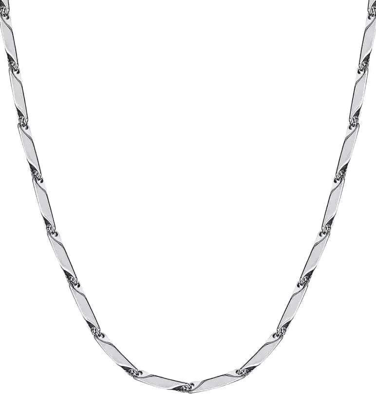THE MEN THING Pure Stainless Steel Silver Rice Chain 20inch - European Trending Style - Necklace for Men & Boy