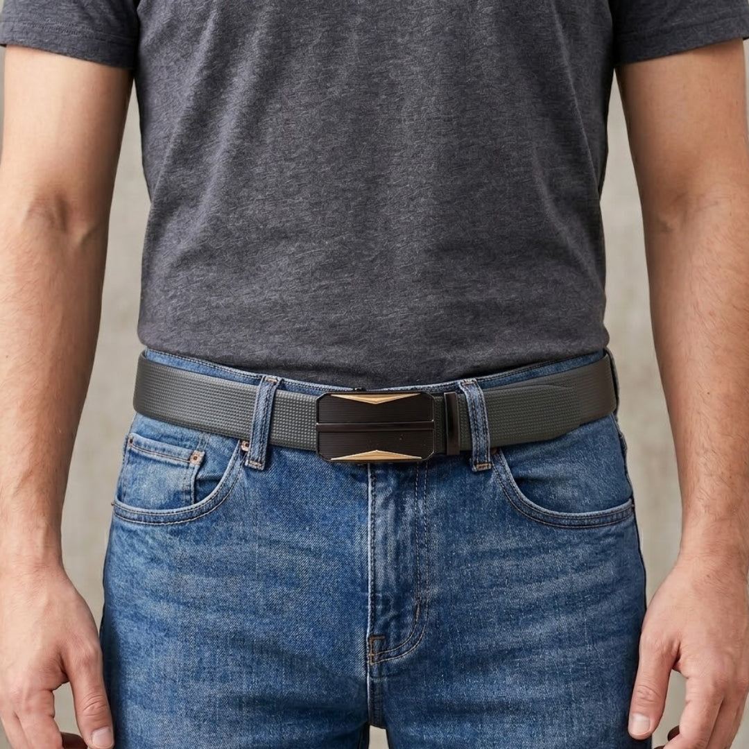 Mens Genuine Leather Belt | 2 in 1 Reversible (Black & Brown) (1 Pc.) - NEXVIOR