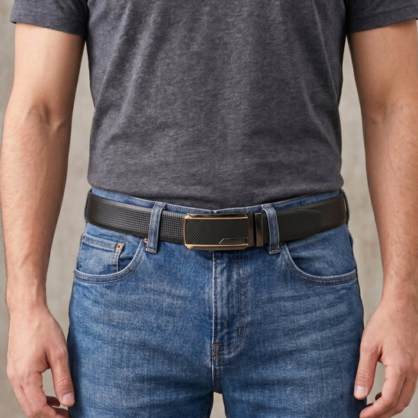 Mens Genuine Leather Belt | 2 in 1 Reversible (Black & Brown) (1 Pc.) - NEXVIOR