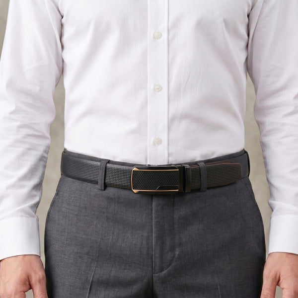 Mens Genuine Leather Belt | 2 in 1 Reversible (Black & Brown) (1 Pc.) - NEXVIOR