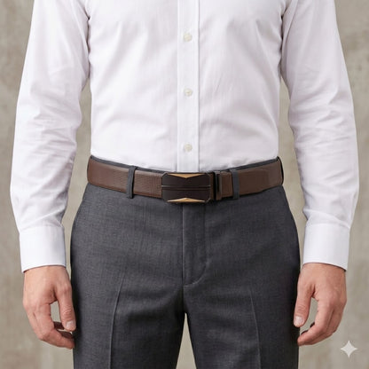 Mens Genuine Leather Belt | 2 in 1 Reversible (Brown & Black) (1 Pc.) - NEXVIOR