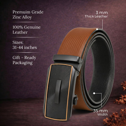 Mens Genuine Leather Belt | 2 in 1 Reversible (Brown & Black) (1 Pc.) - SIGNORA