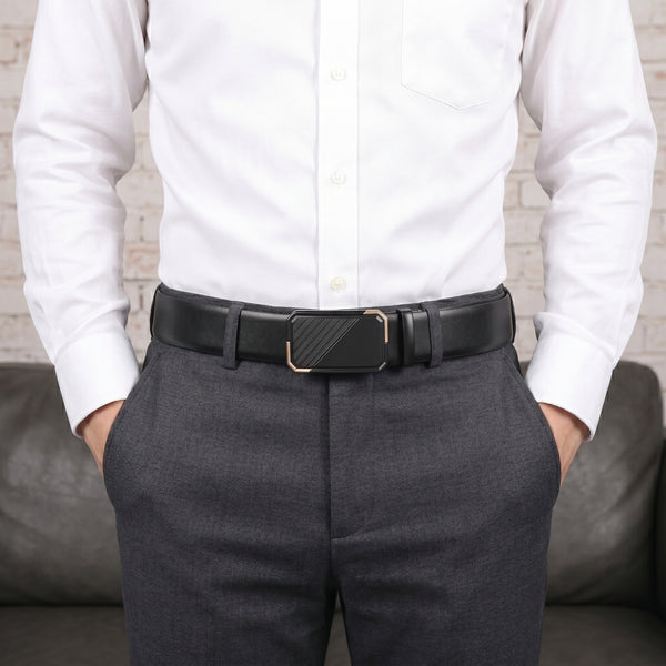 Mens Genuine Leather Belt | 2 in 1 Reversible (Black & Brown) (1 Pc.) - VELARO