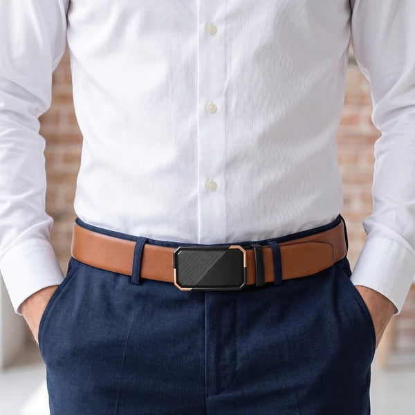 Mens Genuine Leather Belt | 2 in 1 Reversible (Brown & Black) (1 Pc.) - VELARO