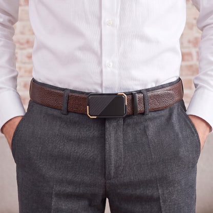 Mens Genuine Leather Belt | 2 in 1 Reversible (Brown & Black) (1 Pc.) - LUXORIC