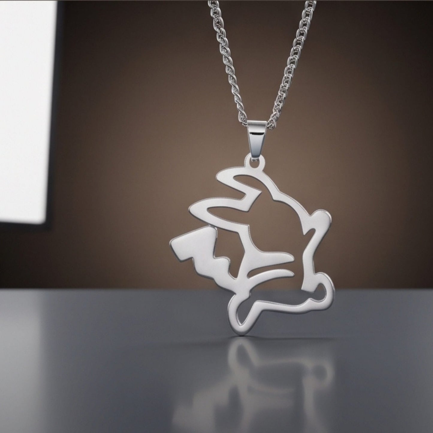 BUNNY ICON - 26mm Titanium Steel Pendant with 27inch 4mm Curb Chain for Men & Boys