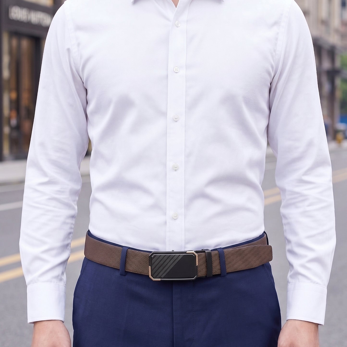 Mens Genuine Leather Belt | 2 in 1 Reversible (Brown & Black) (1 Pc.) - NEXVIOR
