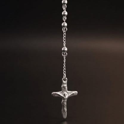 MIRACULOUS ROSARY - STEEL- 21mm Titanium Steel Pendant with 38inch Chain for Men & Boys