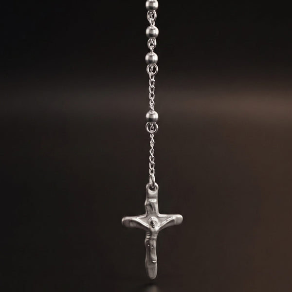 MIRACULOUS ROSARY - STEEL- 21mm Titanium Steel Pendant with 38inch Chain for Men & Boys
