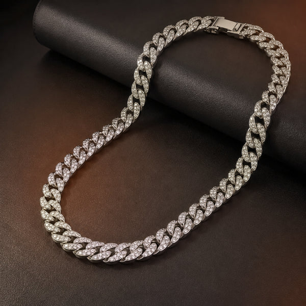 ARCTIC CUBAN - 14mm Stainless Steel Chain with Fold Over Clasp for Men & Boys (24inch)