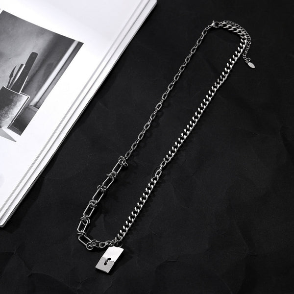 SPLIT TAG - 13mm Titanium Steel Pendant with 9mm Chain for Men & Boys (22 to 24 inch)