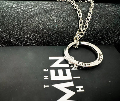 THE MEN THING Alloy Circle Pendant with Pure Stainless Steel 24inch Chain for Men, Milan trending Style - Round Box Chain & Pendant for Men & Boy
