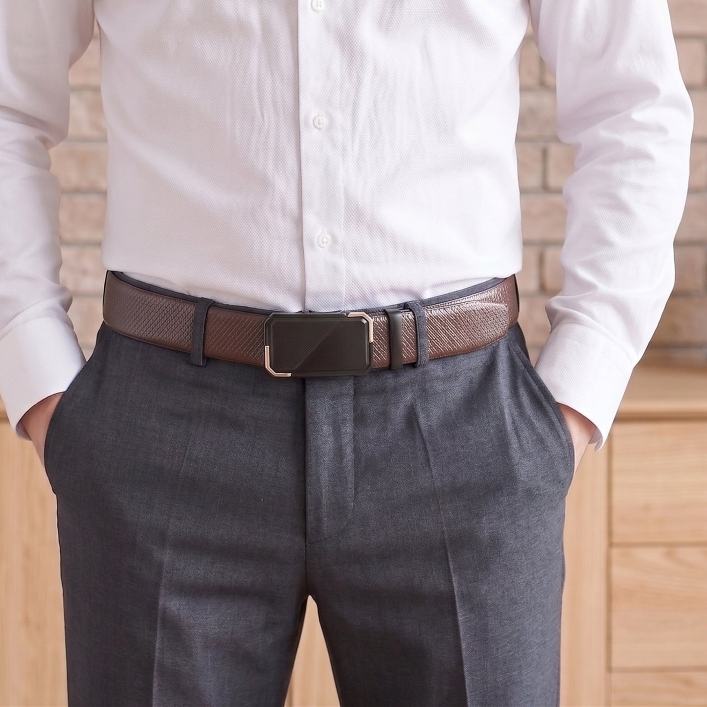 Mens Genuine Leather Belt | 2 in 1 Reversible (Brown & Black) (1 Pc.) - REXVA