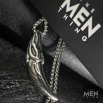 THE MEN THING Alloy Spike Pendant with Pure Stainless Steel 24inch Chain for Men, American trending Style - Round Box Chain & Pendant for Men & Boy