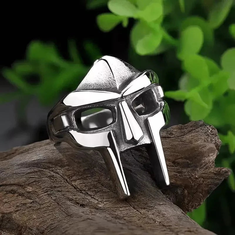 Doom Mask - Pure Titanium Stainless Steel Ring Jewellery For Men Size 17-21- 24