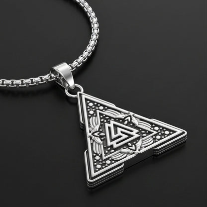 VIKING SEAL - 34mm Titanium Steel Pendant with 23inch Round Box 4mm Chain for Men & Boys