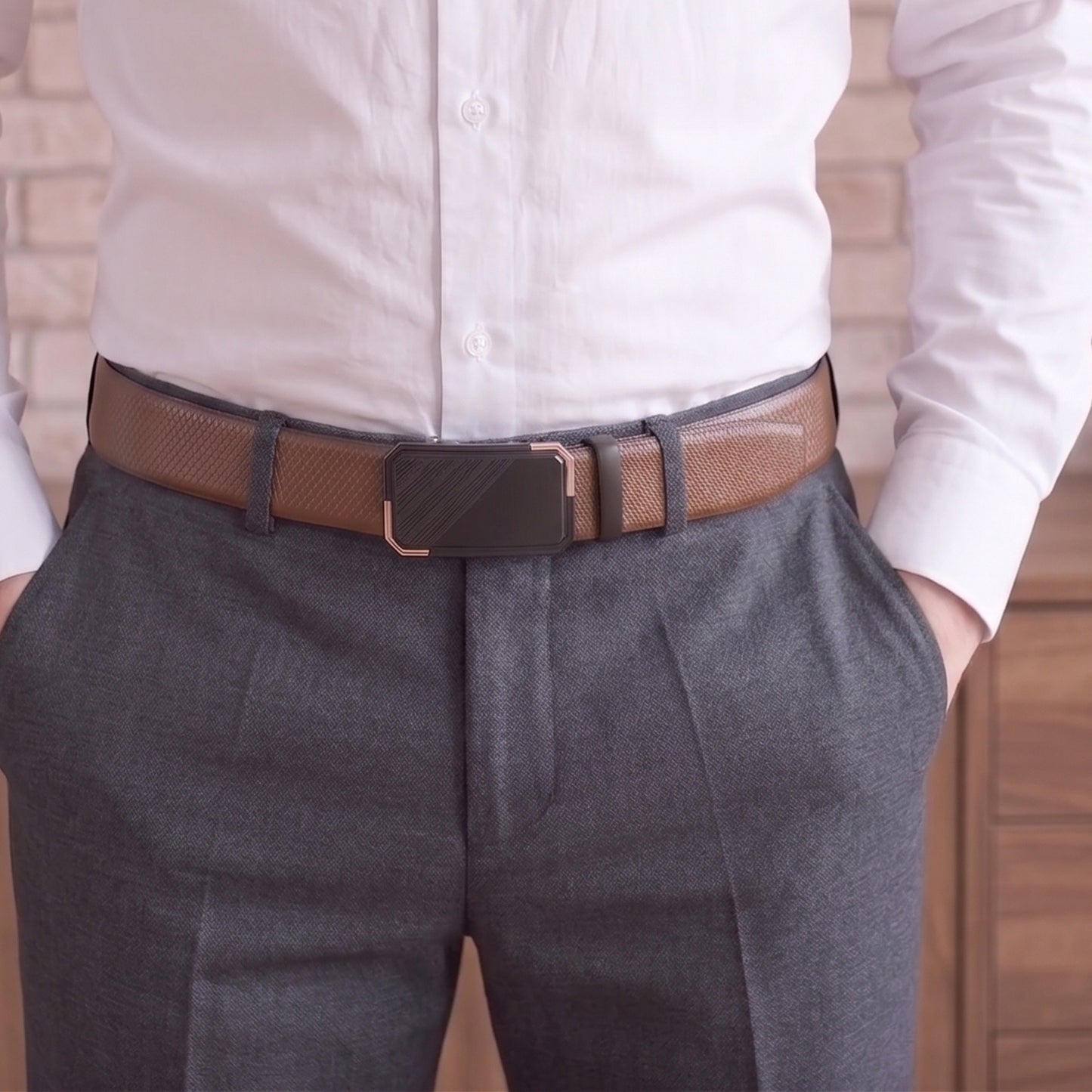 Mens Genuine Leather Belt | 2 in 1 Reversible (Brown & Black) (1 Pc.) - SIGNORA