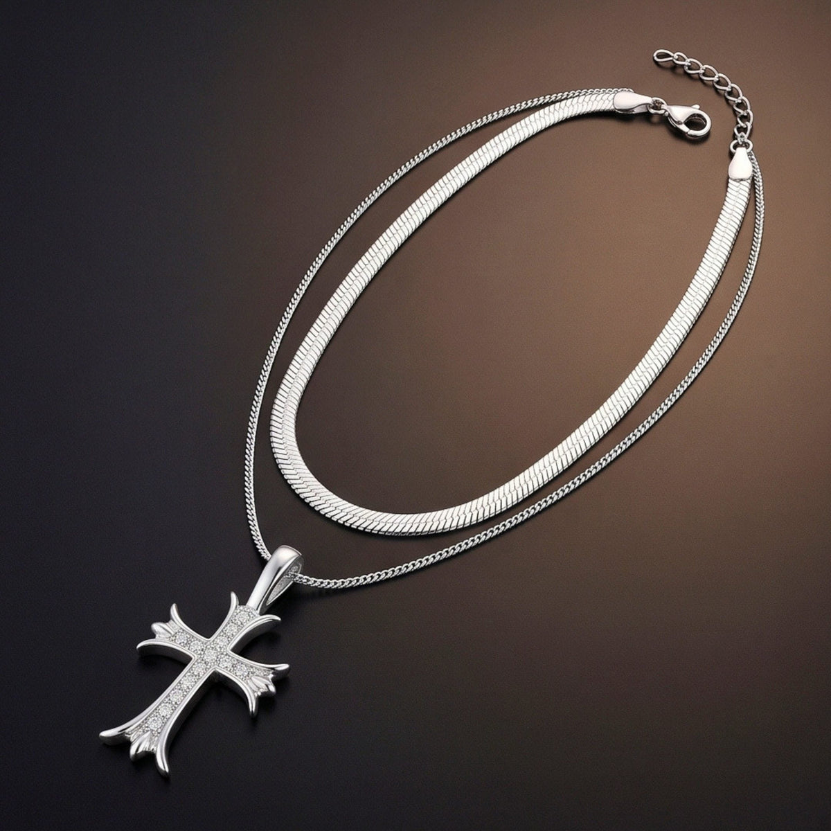 CATHEDRAL CROSS - 21mm Titanium Steel Pendant with 16 to 18inch Adjustable Chain for Men & Boys