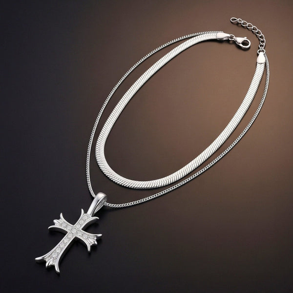 CATHEDRAL CROSS - 21mm Titanium Steel Pendant with 16 to 18inch Adjustable Chain for Men & Boys