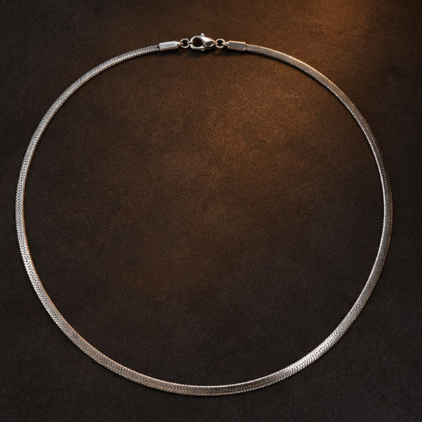 SLEEK HERRINGBONE - 2mm Stainless Steel Chain with Lobster Clasp for Men & Boys (22 inch)