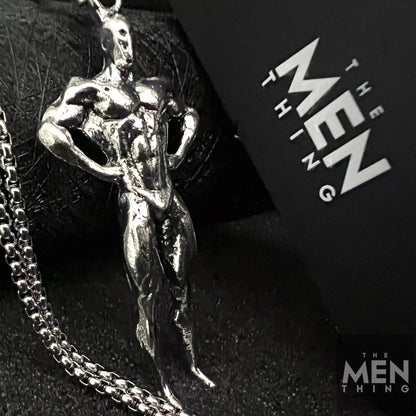 THE MEN THING Alloy Superman Pendant with Pure Stainless Steel 24inch Chain for Men, American trending Style - Round Box Chain & Pendant for Men & Boy